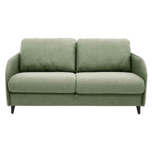 Cosmos - canapé 3 places convertible express couchage quotidien 140 cm matelas 11 cm en tissu - Vert sauge