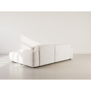 Lison - Canapé d'angle droit 4 places en velours texturé - Beige