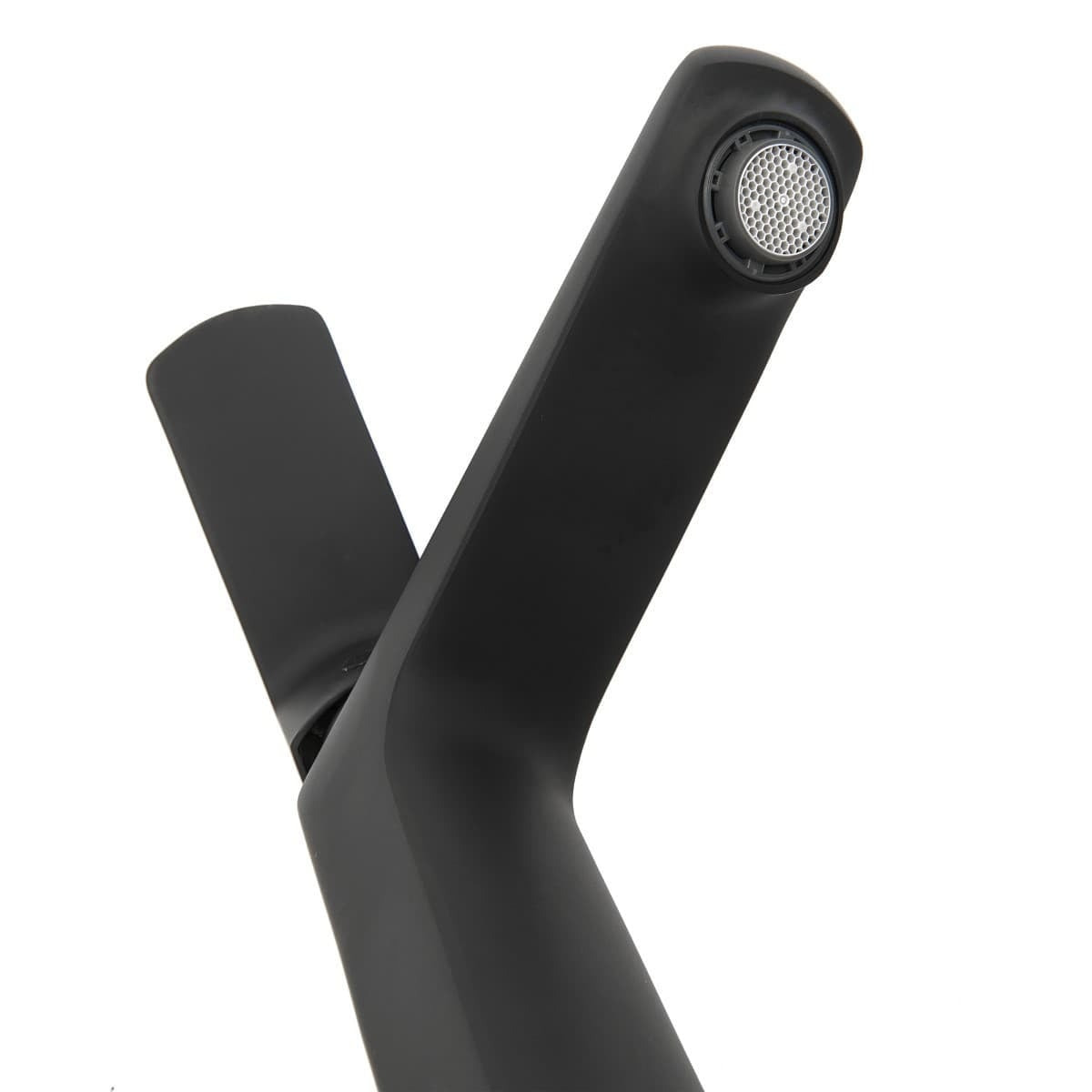 Feel set mitigeur lavabo + mitigeur cuisine Ceramia Timeless acier inoxydable, douchette extractible, noir mat (SATBM185C)