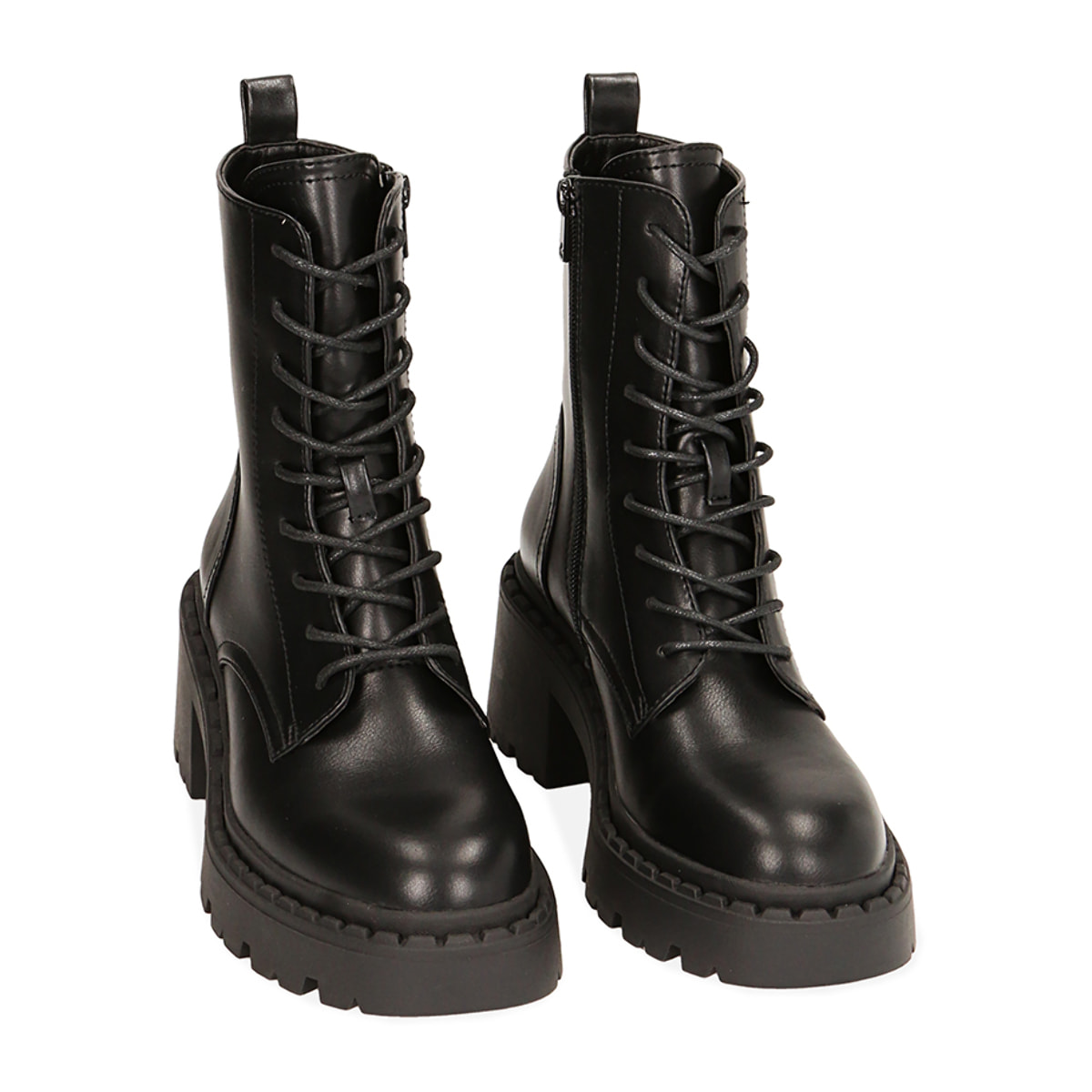 Anfibi neri, tacco 6,7 cm