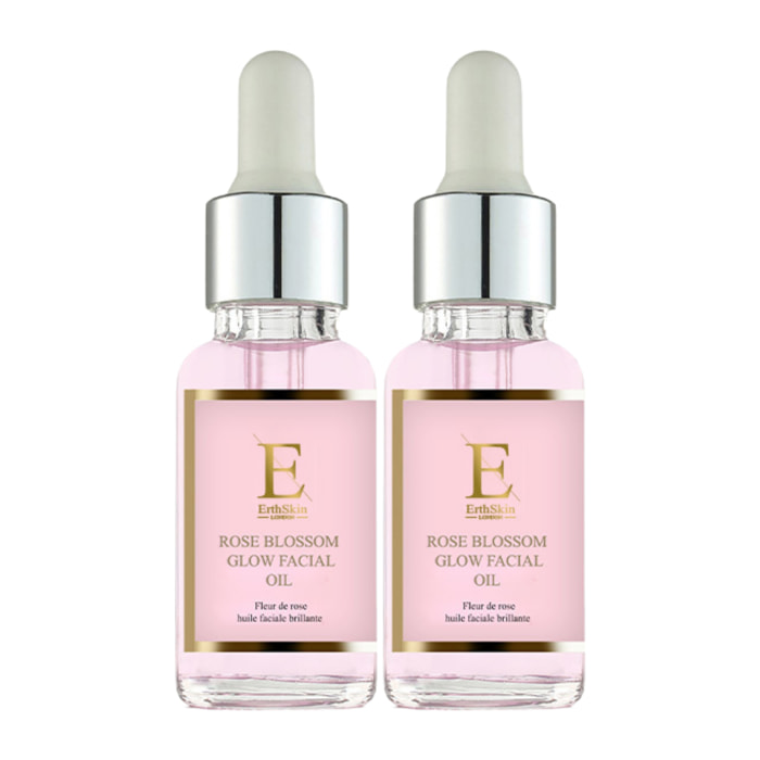 2x Aceite facial brillante de flor de rosa