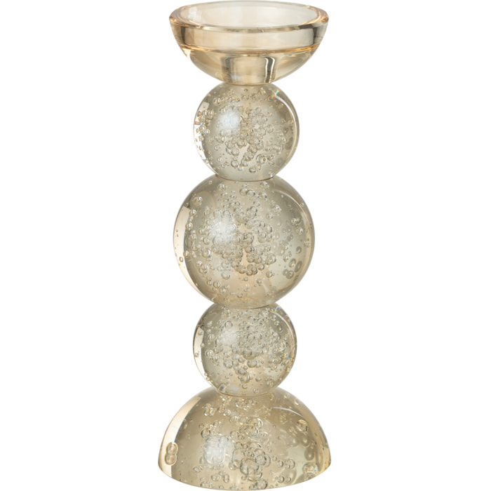 J-Line bougeoir - verre - champagne - small