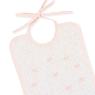 Babero Cuadrado Cinta Perritos-Coronas-Estrellitas Rosa Talla Uni