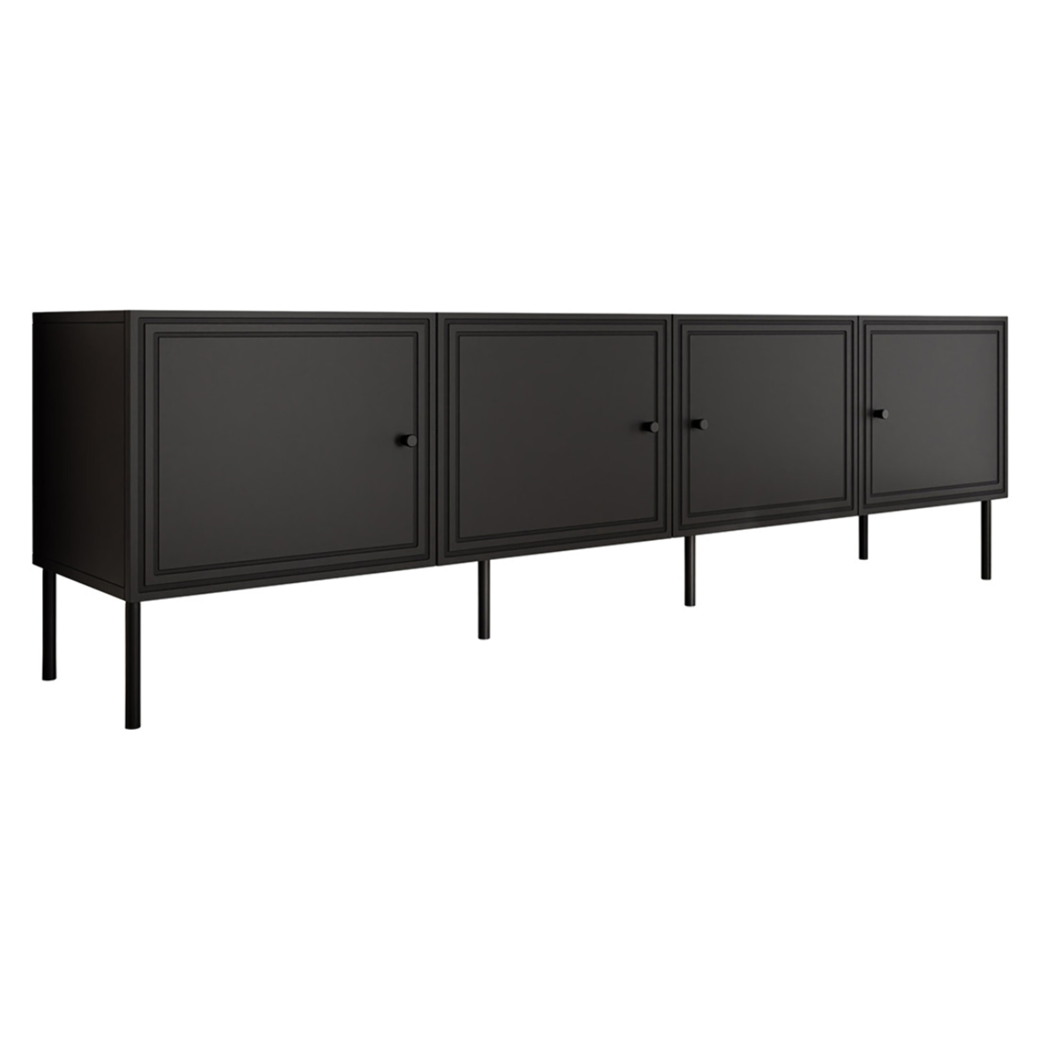 Lavaggi - meuble tv - 4 portes - 200 cm - Noir