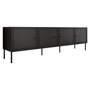 Lavaggi - meuble tv - 4 portes - 200 cm - Noir