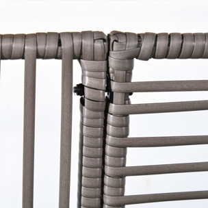 Jardinière avec treillis haut dim. 103L x 29l x 103H cm résine tressée PE aspect rotin gris