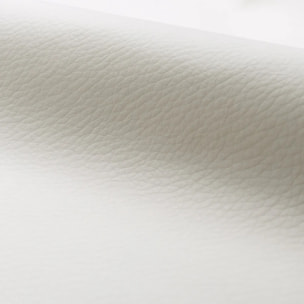Chaise de bureau pivotante en bois et PU blanc - Basile