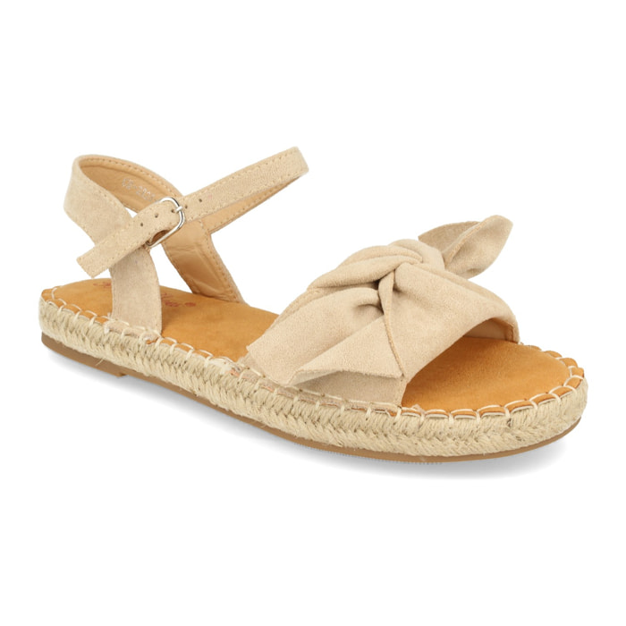 Sandalia plana de yute casual con lazo y pulsera ajustable primavera verano 2020