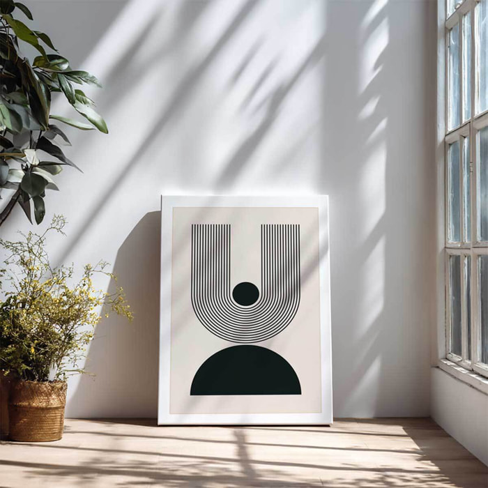 Tableau abstrait arche noire minimaliste moderne Toile imprimée