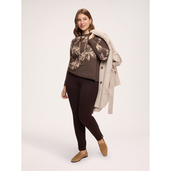 Fiorella Rubino - Pantaloni Leggings in Punto Milano - Marrone