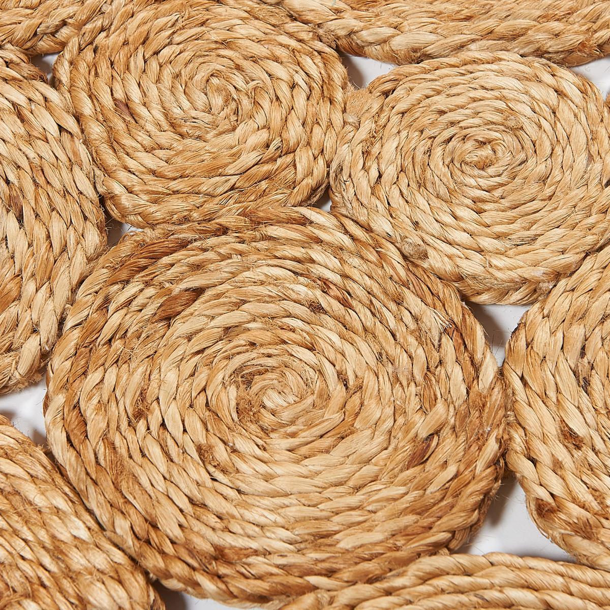 Tapis rond fait main en jute motif rond VODO