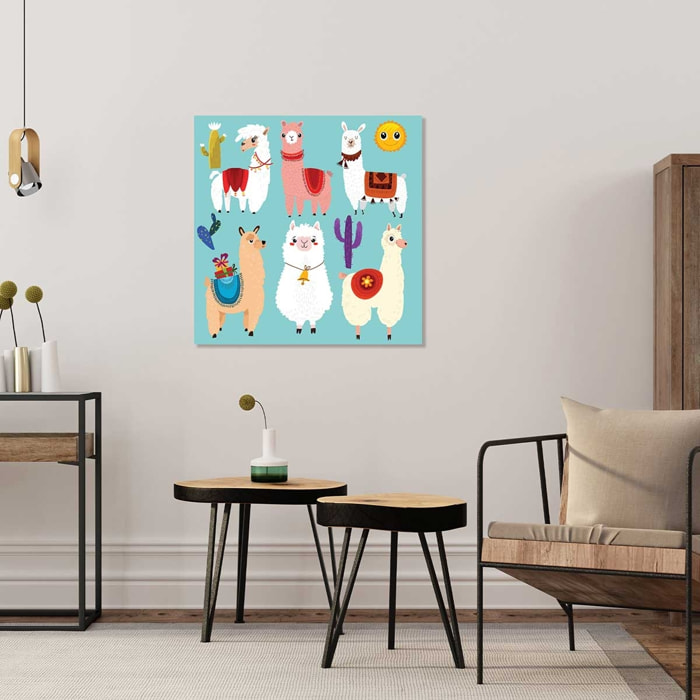 Tableau enfant lamas Toile imprimée