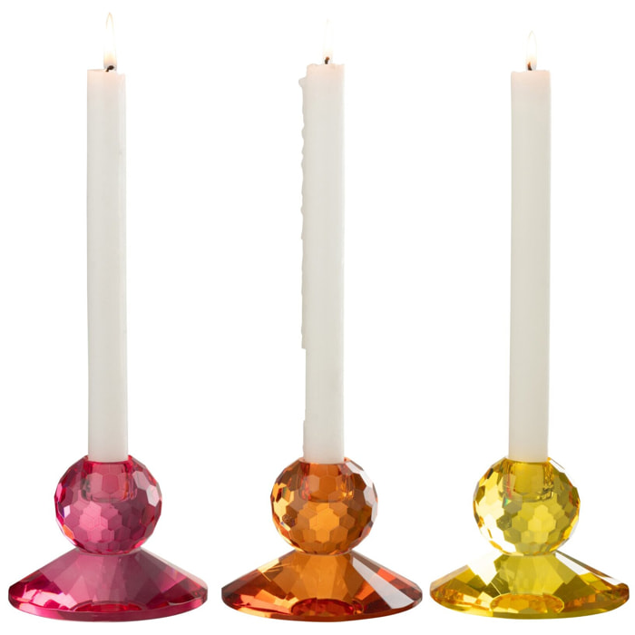 J-Line bougeoir - verre - mix - 3 pièces