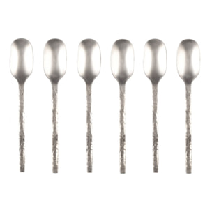 Lot de 6 cuilleres cafe argent mat