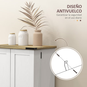 Armario Despensa Cocina Armario de Cocina con 2 Puertas y 16 Estantes Alacena Rústica con Estantes Ajustables para Comedor Salón 60x40x104 cm Crema