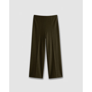 Pantalón largo pinzas angorina liso verde
