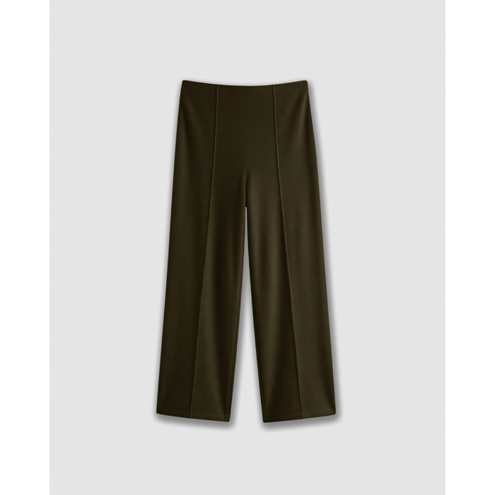 Pantalón largo pinzas angorina liso verde