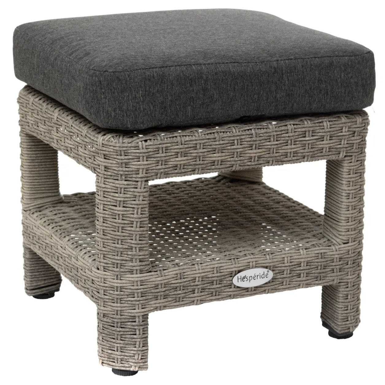 Pouf de jardin "Polynésia" havane en aluminium traité époxy