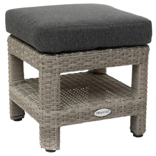 Pouf de jardin "Polynésia" havane en aluminium traité époxy