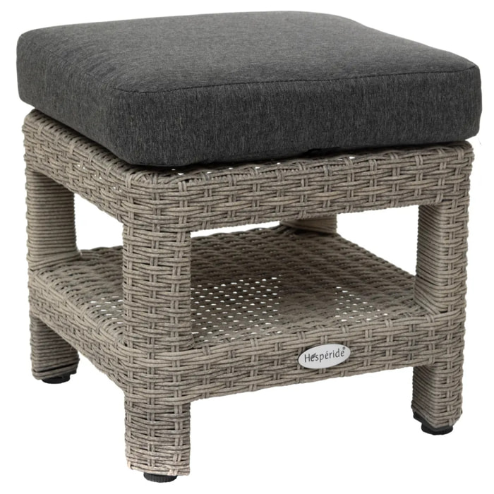 Pouf de jardin "Polynésia" havane en aluminium traité époxy