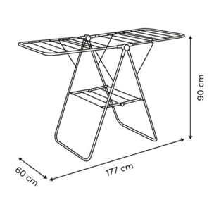Étendoir à Linge Mojave 23M Gris 177x60x90 cm