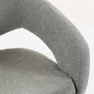 Chaise de bureau design ajouré enveloppant tissu gris