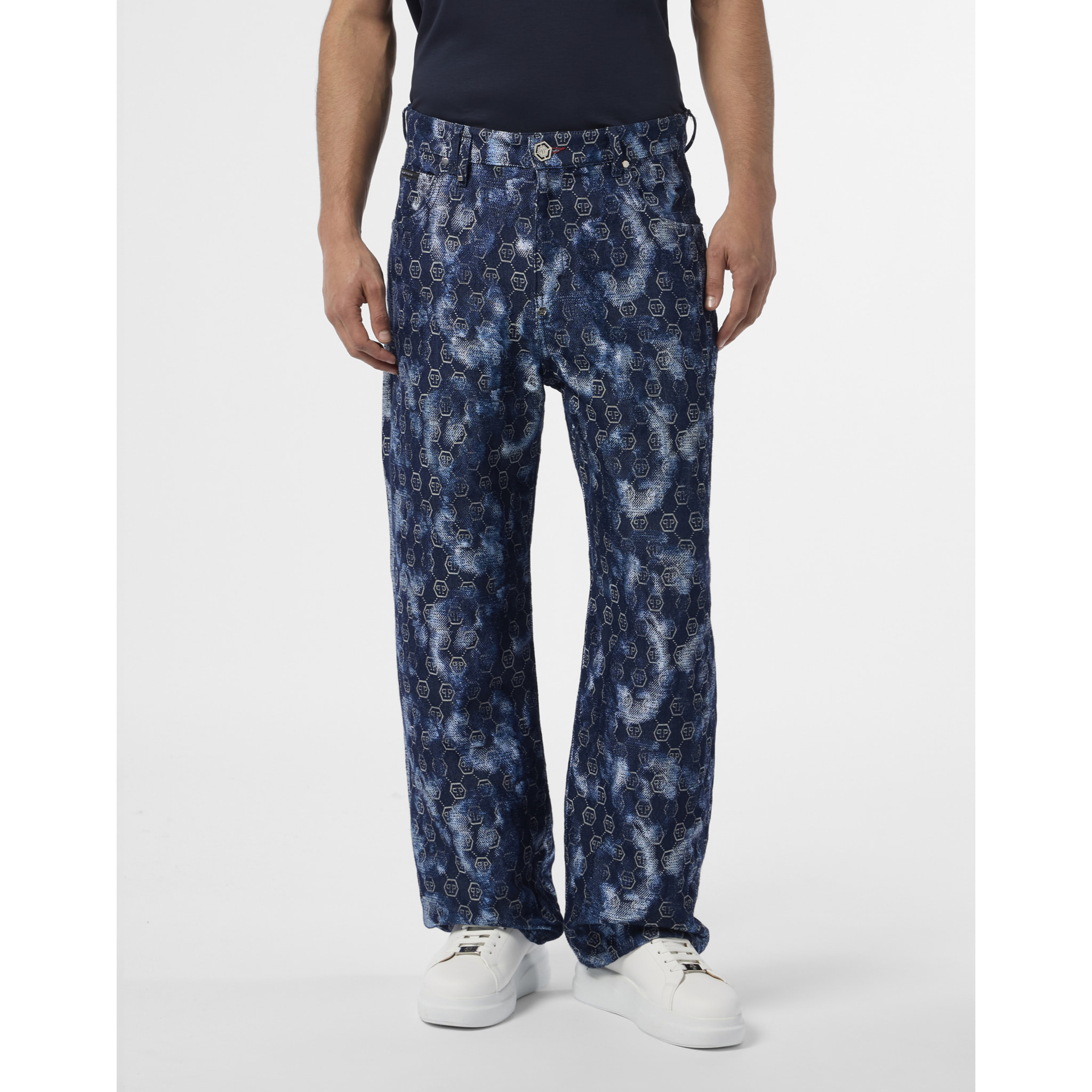 PHILIPP PLEIN Beach Boy Fit Jeans Jacquard Monogram