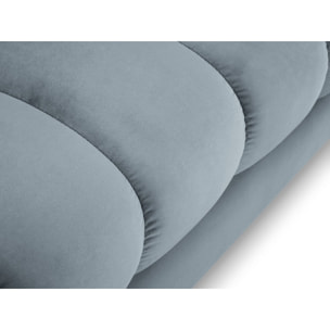 Méridienne droite "Bali" en velours bleu clair