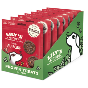 Lot de 8x70g - Lily's Kitchen Chien Burgers au boeuf 70g