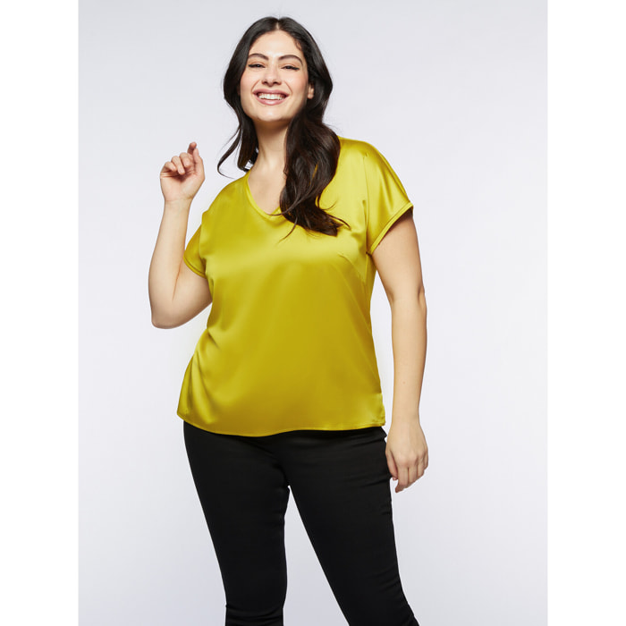 Fiorella Rubino - T-shirt in due tessuti - Giallo