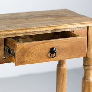 Consolle in legno di mango con finitura naturale 110x35x72 cm