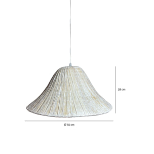 Suspension en feuilles de palmier blanche 55cm MAA