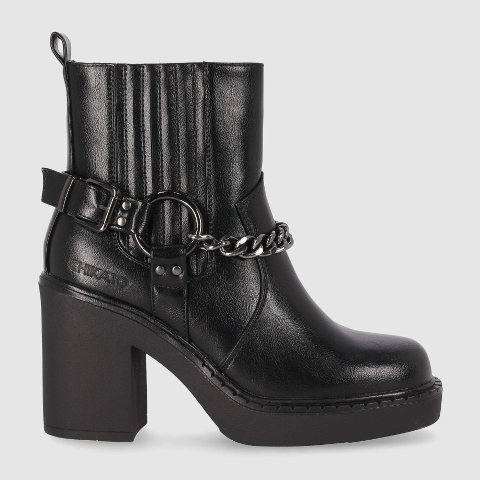 Botines - Negro - Tacón: 7 cm