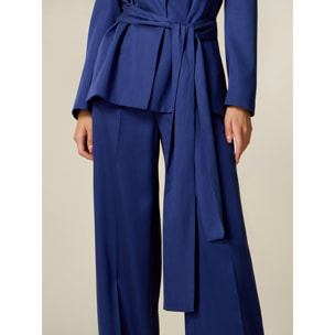 Oltre - Chaqueta de lyocell con cinturón - Azul