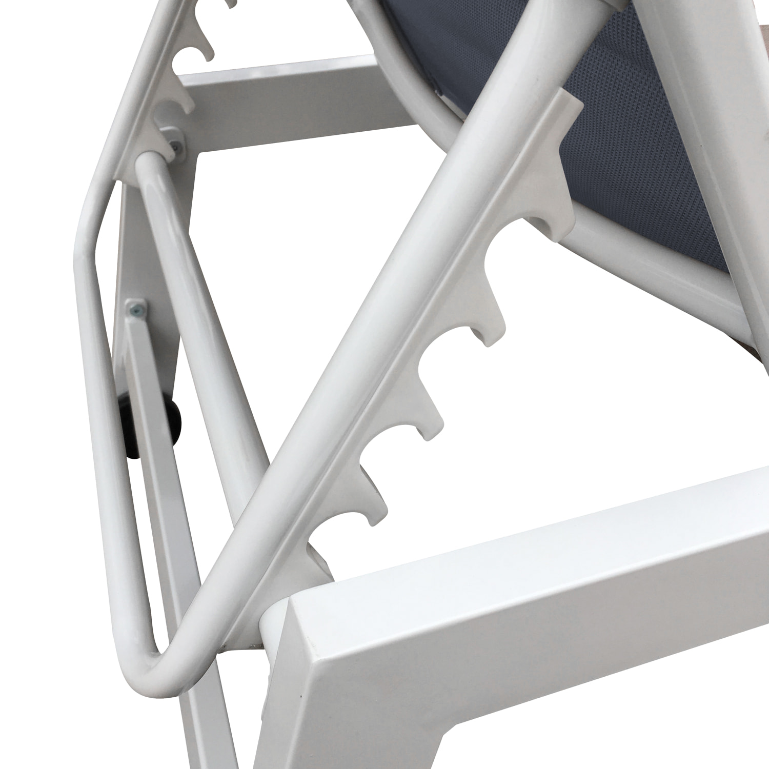 Bain de soleil BARBADOS en textilène gris - aluminium blanc