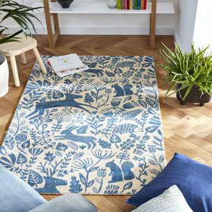 Tapis salon et chambre fait à la main en laine motif animaux NUITORI