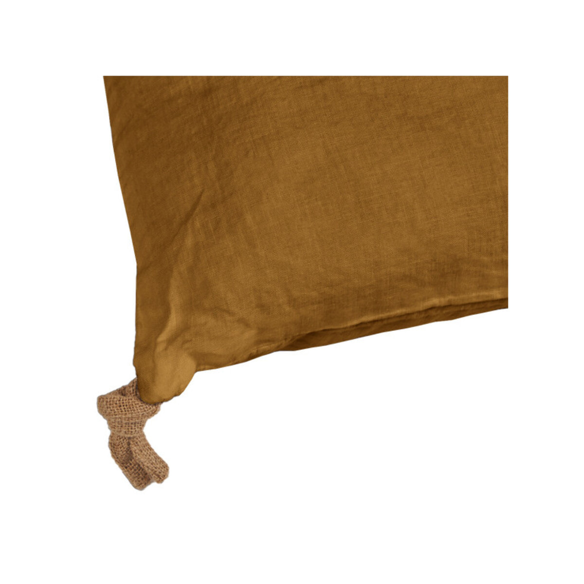 Coussin 40 x 60 cm en lin lavé avec 4 nouettes en jute - SOLINE