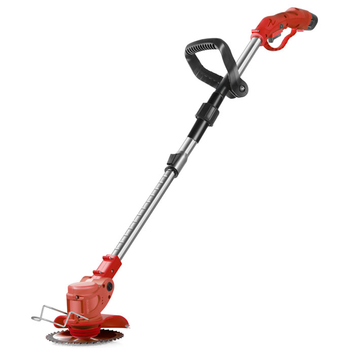 Decespugliatore con 10000rpm, 400W di potenza e 4500mAh. 2 altezze.