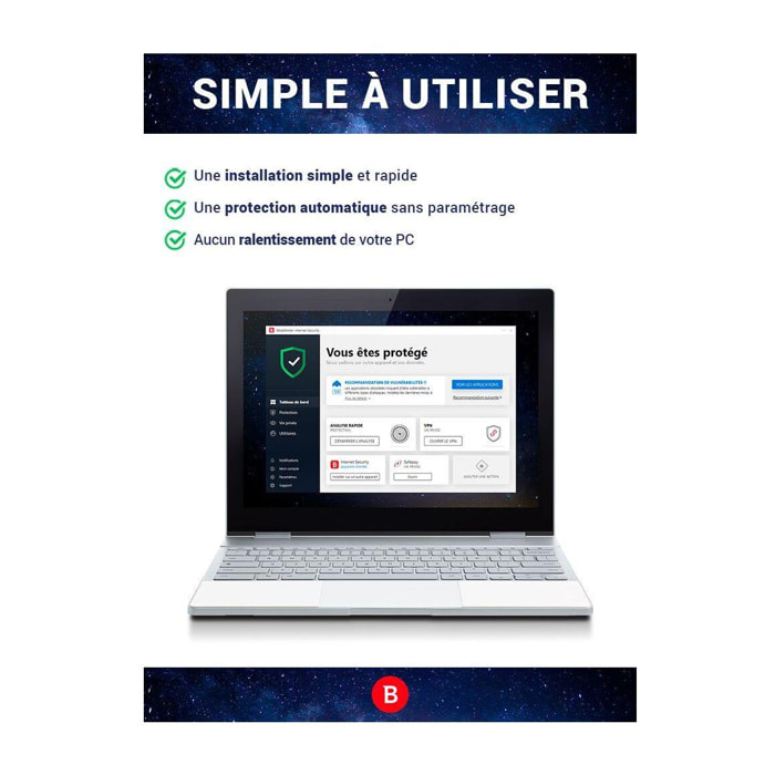 Logiciel antivirus et optimisation BITDEFENDER Internet Security - 2ans - 5 postes