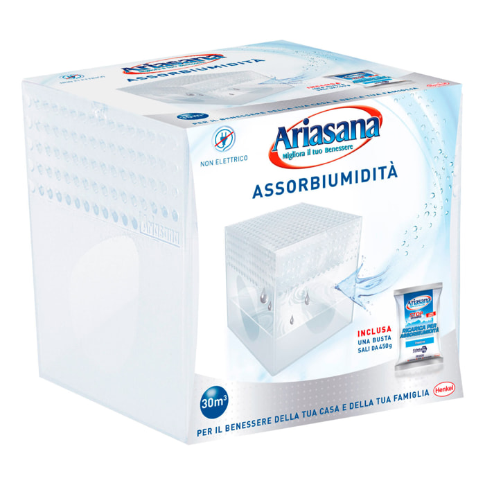 Ariasana Assorbiumidità Non Elettrico - Confezione con 1 Ricarica di Cristalli da 450g