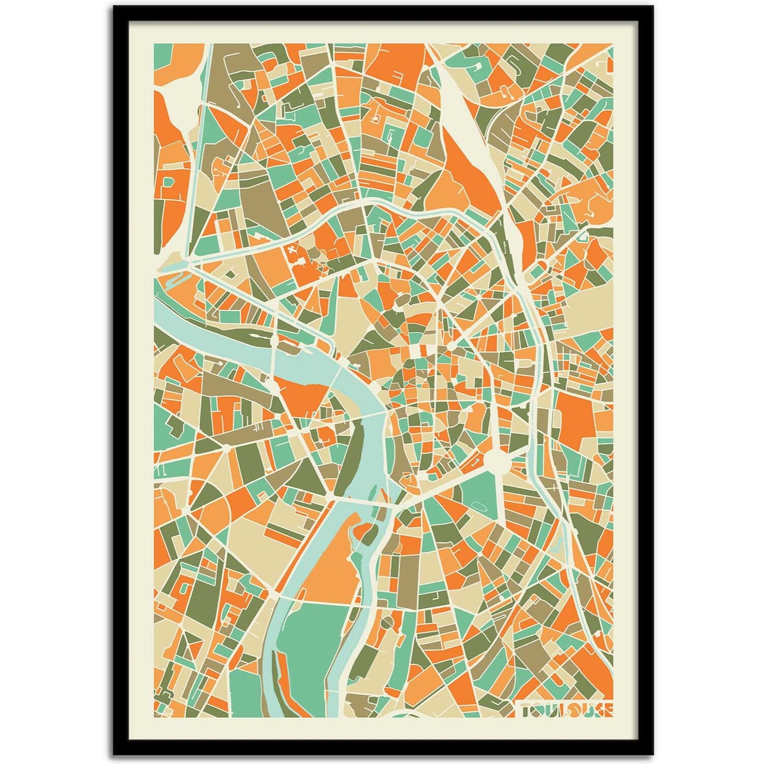 Affiche - Toulouse map - Muzungu
