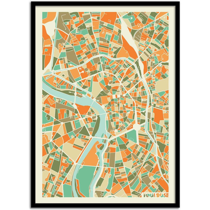 Affiche - Toulouse map - Muzungu