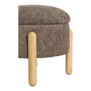 Pouf Contenitore Medas Marrone/Naturale — Ø45×36 cm, HN1237