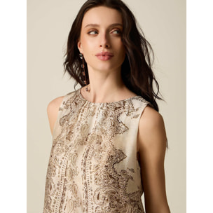 Oltre - Top in voile fantasia - Beige