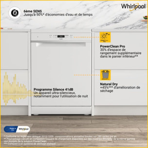 Lave vaisselle 60 cm WHIRLPOOL WH3FC14BN71W