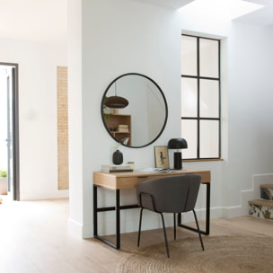 Bureau Coimbra -tableau en tôle naturelle-couleur chêne naturel 120 x 75 x 60 cm