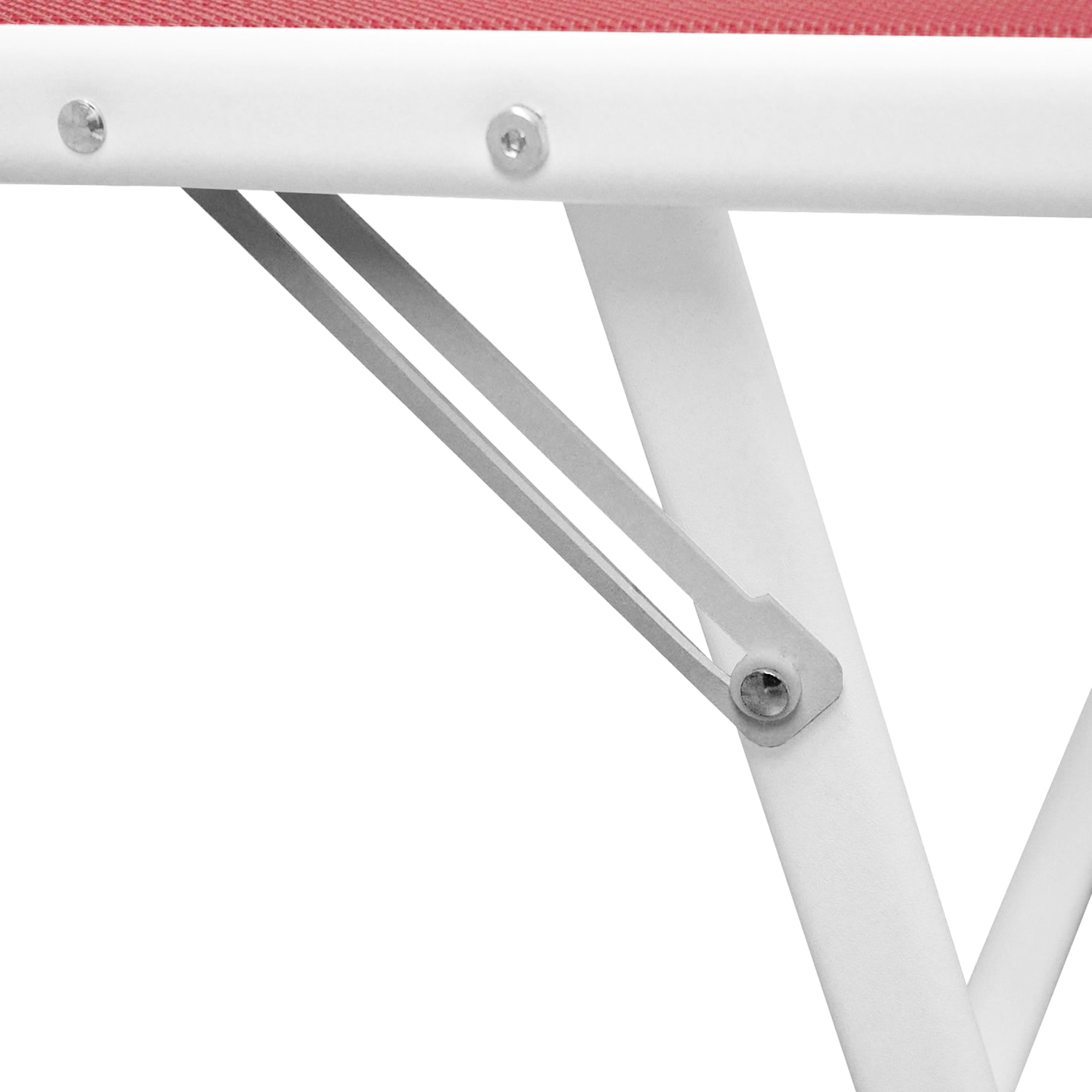 Lot de 2 bains de soleil SARDINIA en textilène rose - structure blanche