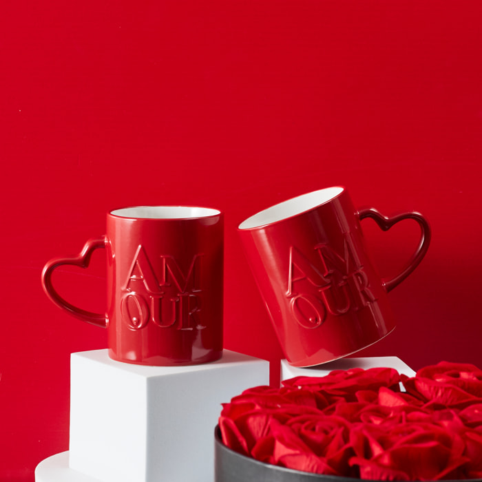 Mug Amour Lot 2 Rouge