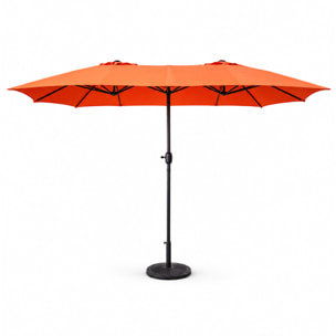 Parasol rectangulaire double 2,7x4,6m terracotta CABIATE