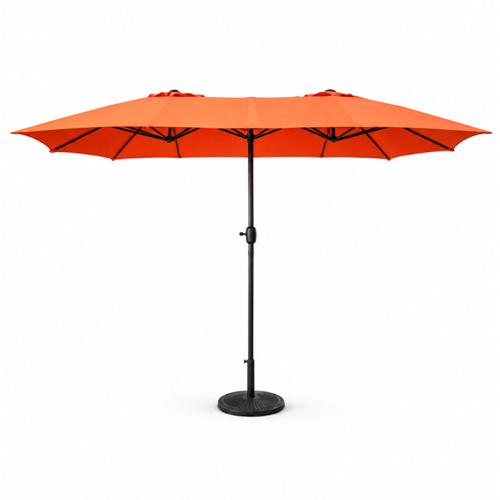 Parasol rectangulaire double 2,7x4,6m terracotta CABIATE